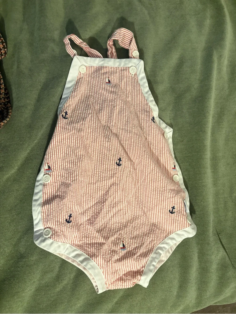 Striped Pink Nautical Baby One-Piece Bodysuit
